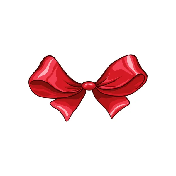 Red bow hand drawn vector isolated illustration — Stock Vector