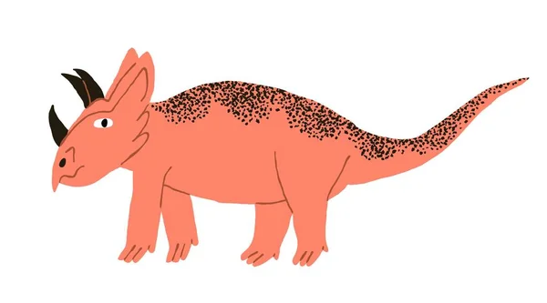 Μεγάλος Δεινόσαυρος Κέρατα Που Απομονώνονται Λευκό Φόντο Αστείος Τρικεράτωπος Γριο — Διανυσματικό Αρχείο