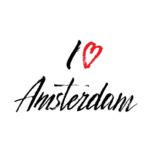 Обожаю амстердамскую типографику. Современный дизайн шрифта — стоковый вектор