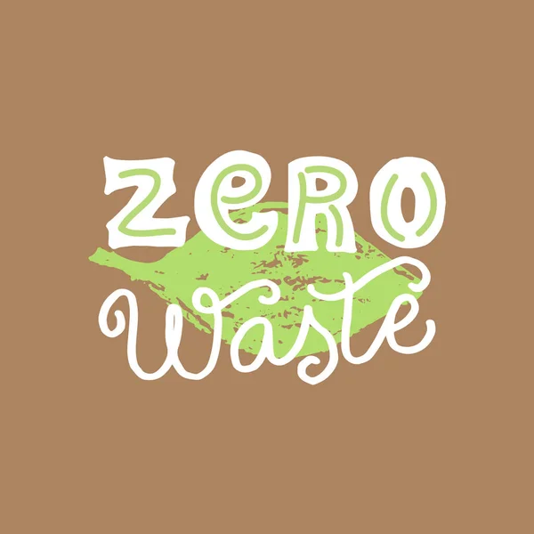 Γραμματοσειρά κειμένου μηδενικών αποβλήτων. Αφίσα κινήτρων οικολογίας. Αυτοκόλλητο — Διανυσματικό Αρχείο