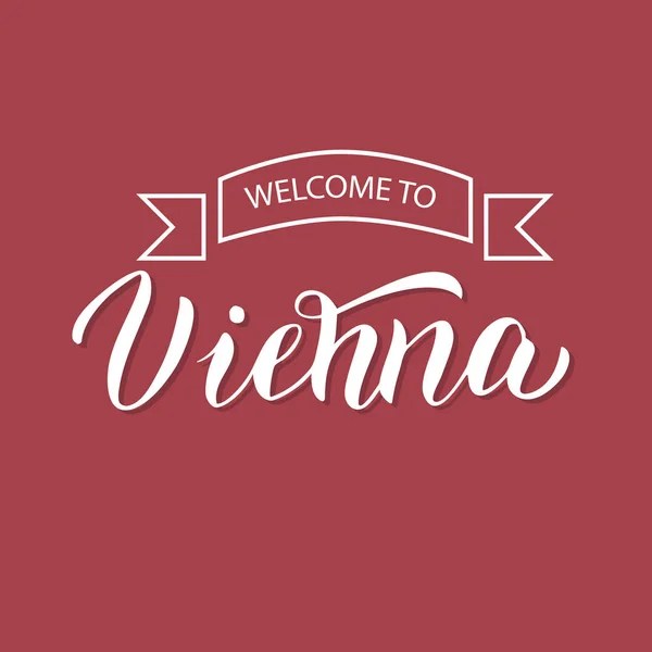 欢迎来到维也纳排字。旅行社字体横幅 — 图库矢量图片