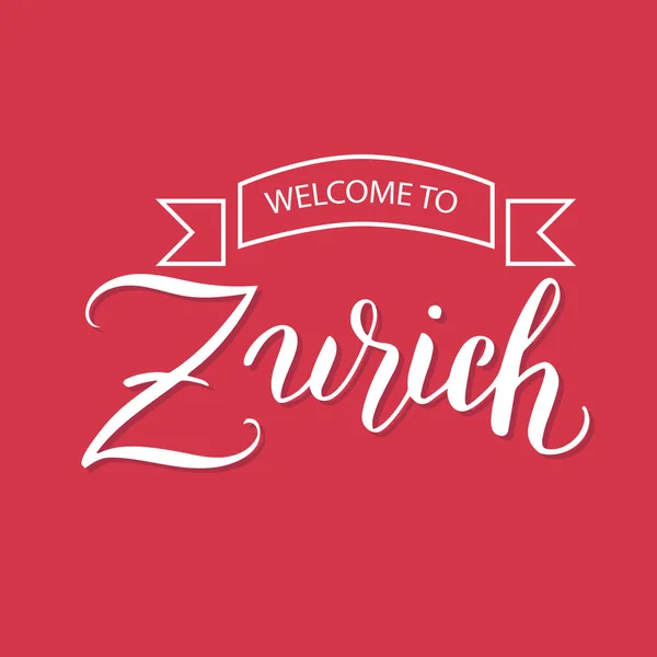 Bienvenidos a la postal de Zúrich. Agencia de viajes tipografía banner — Vector de stock