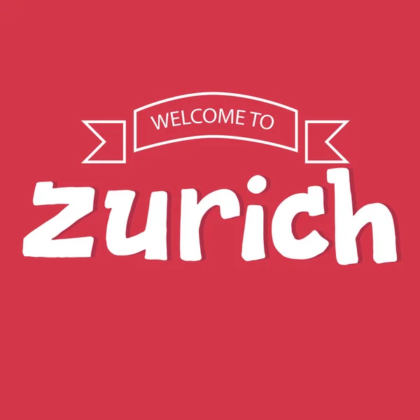 Willkommen zum Zürcher Schriftzeichen. Reisebüro-Typografie — Stockvektor