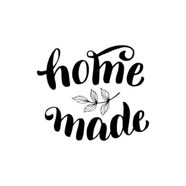 Ev yapımı harf simgesi. El yapımı yazı tipi tasarımı. Etiket, etiket, etiket, paket tipografi çizimi. Vektör 10. 