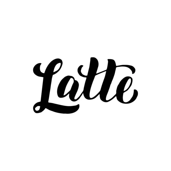 Latte Menu Café Texto Lettering Fonte Menu Cafe Sinal Tipográfico — Vetor de Stock