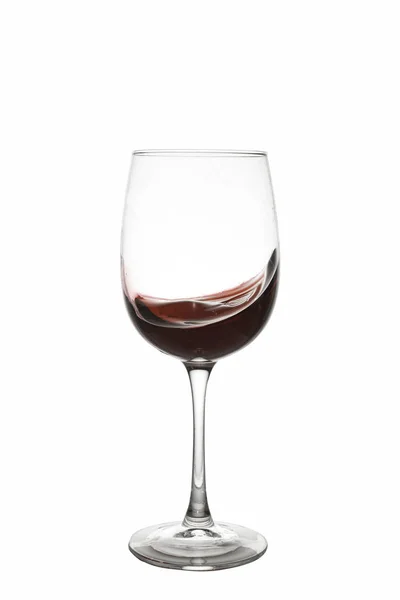 Copo Vinho Tinto Pequeno Respingo Ondas Vinho Dentro Copo Sobre — Fotografia de Stock