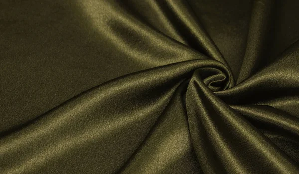 Smooth Elegant Olive Silk Satin Luxury Cloth Texture Can Used — ストック写真