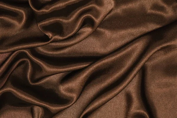 Smooth Elegant Brown Silk Satin Luxury Cloth Texture Can Used — ストック写真