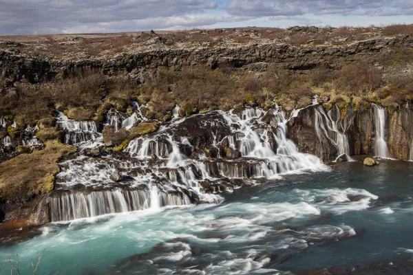 Bjarnafoss una cascada en el hielo occidental —  Fotos de Stock
