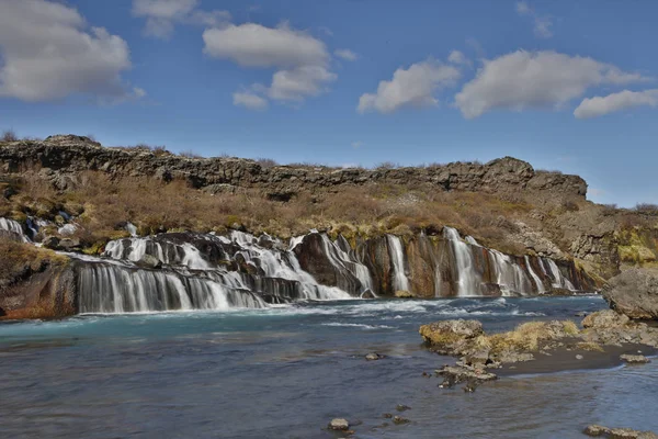 Bjarnafoss una cascada en el hielo occidental — Foto de Stock