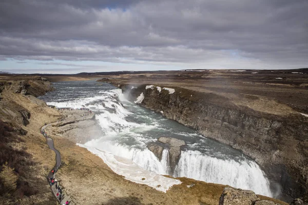 Cachoeira Gullfoss na Islândia. Islândia — Fotografia de Stock