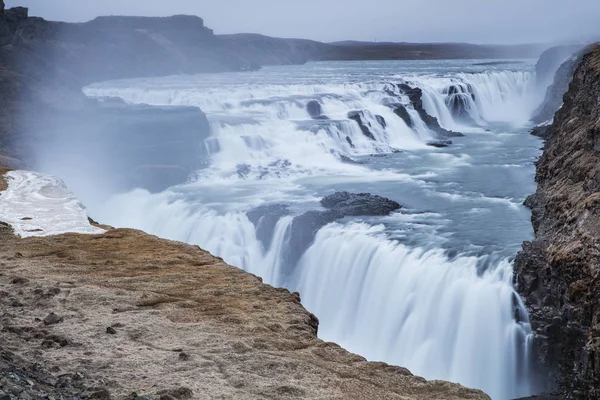 Καταρράκτης Gullfoss στην Ισλανδία. Ισλανδία — Φωτογραφία Αρχείου