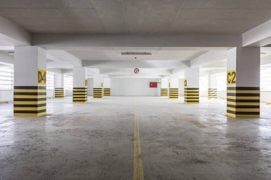 Empty underground parking garage clipart