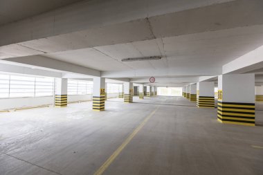 Empty underground parking garage clipart