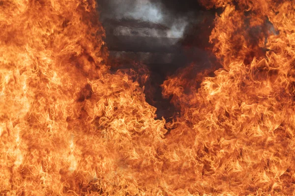 Brand Vlammen Vuur Vlammen Zwarte Achtergrond — Stockfoto