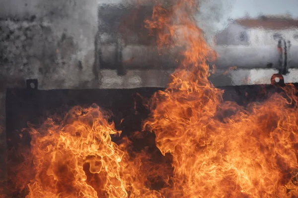 Brand Flammor Fire Flames Svart Bakgrund — Stockfoto