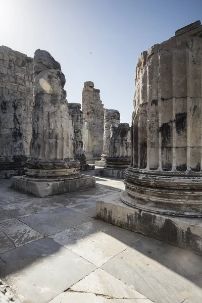 Pohled na chrám Apollo v antické město podvojná, Aydin, Turecko. — Stock fotografie