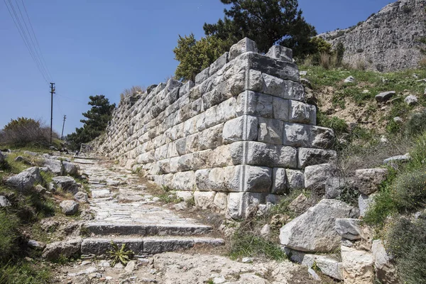 Ruinas de la antigua ciudad de Priene, Turquía — Foto de Stock