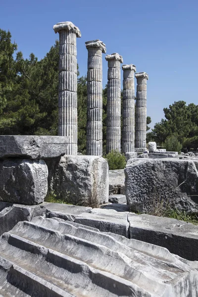 Ruinas de la antigua ciudad de Priene, Turquía — Foto de Stock