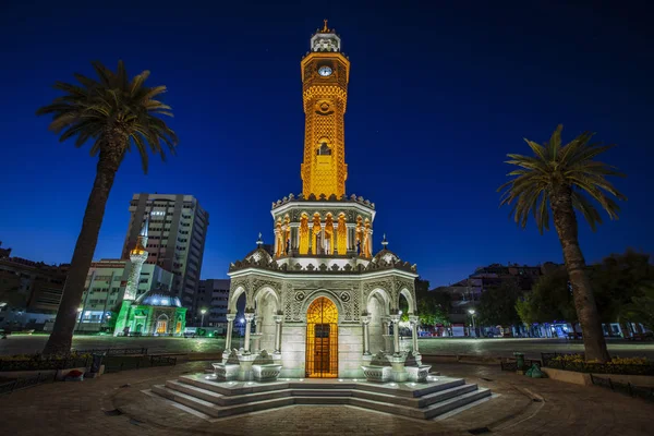 Izmirská Hodinová Věž Slavná Hodinová Věž Stala Symbolem Izmir Royalty Free Stock Obrázky
