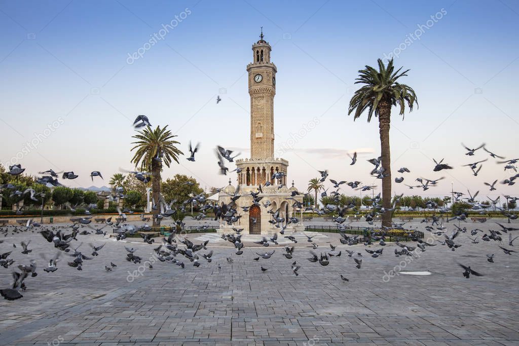 Izmir clock tower. The famous clock tower became the symbol of Izmir