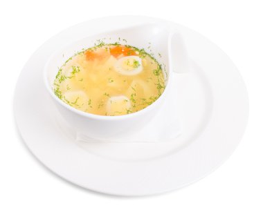 Tavuk consomme ev yapımı erişte çorbası.