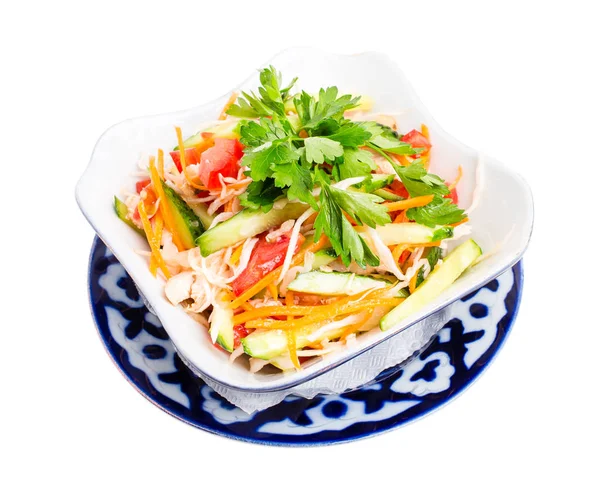 Eastern chicken salad with grated carrot. — Stock Photo, Image