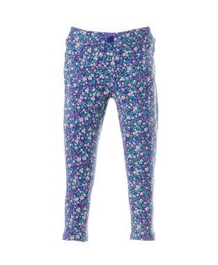 Çiçek desenli mavi jeans.