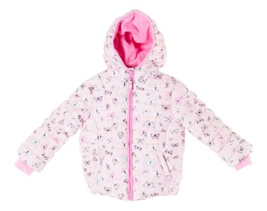 Parlak çocuk pembe kış ceket.