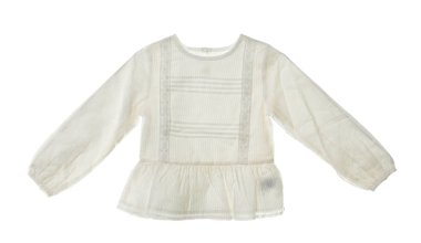 Zarif beyaz ipek bluz.