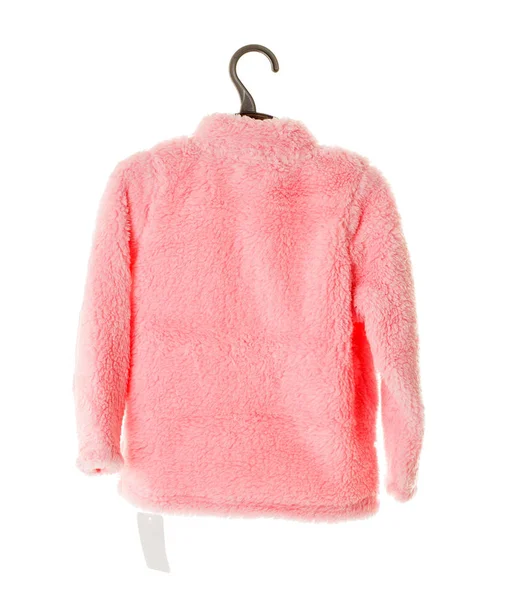 Roze faux fur jas voor meisjes. — Stockfoto