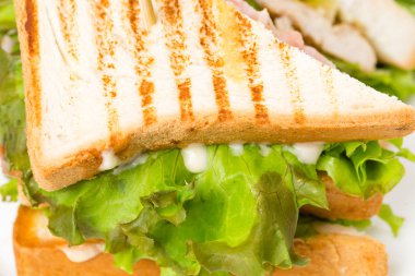 Tavuk ile geleneksel ızgara sandviç.