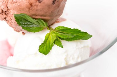 Lezzetli dondurma kase karışık.