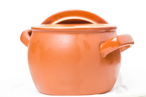 Closeup of orange clay pot. — Stock Photo, Image