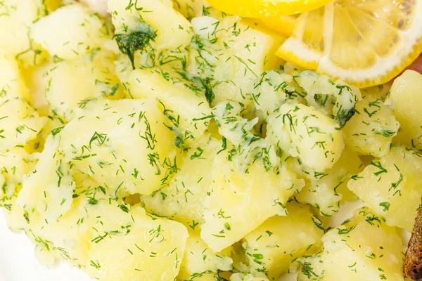 Purè di patate e limone affettato . — Foto Stock