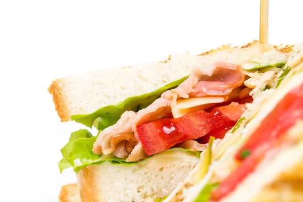 Traditional grilled club sandwich with chicken. — Stock Photo, Image