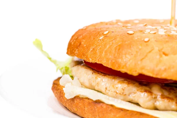 Primer plano de hamburguesa de pollo . — Foto de Stock