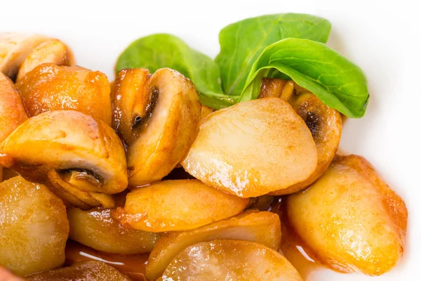 Baked potatoes and mushrooms. — Stock Photo, Image