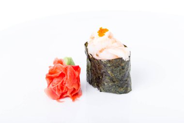 Geleneksel Japon gunkan suşi kar Yengeç.