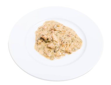 Mantar soslu kızarmış tavuk fileto.