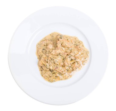 Mantar soslu kızarmış tavuk fileto.