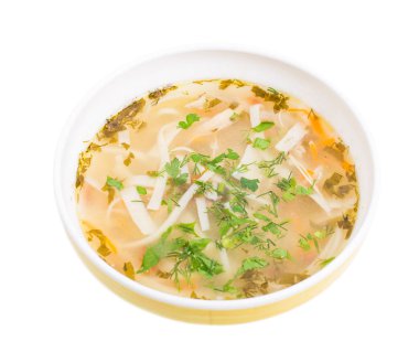 Geleneksel Moldova tavuk çorbası noodles ile.