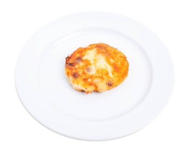 Kızarmış tavuk göğsü mantar ile hırpalanmış.