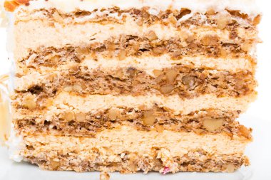 Ceviz ve badem lezzetli pasta.