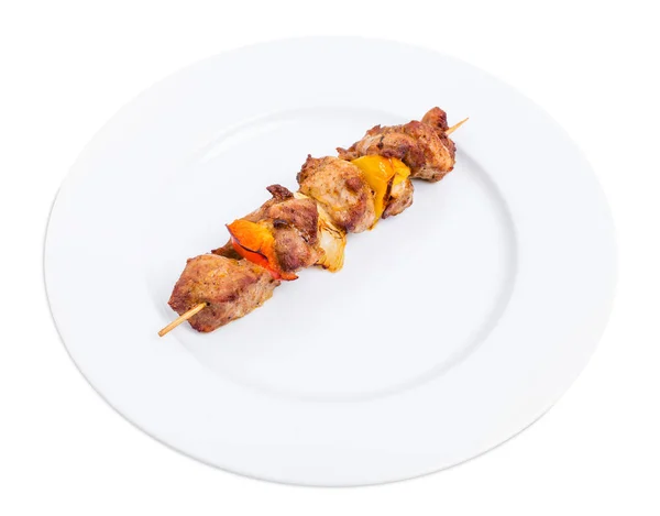 Daging babi panggang shish kebab dengan paprika . — Stok Foto
