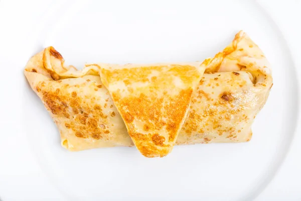 Russian pancake with chicken fillet. — Stock Photo, Image