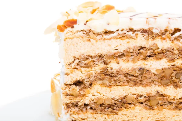 Delicious cake with walnuts and almonds. — Stock Photo, Image