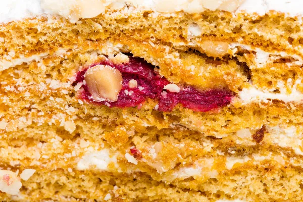 Lahodný dort s cherry a krémovým sýrem. — Stock fotografie