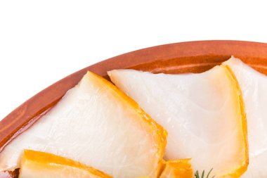 Füme mersin balığı dilimlenmiş. 