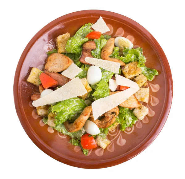 Delicious chicken caesar salad. — Stock Photo, Image